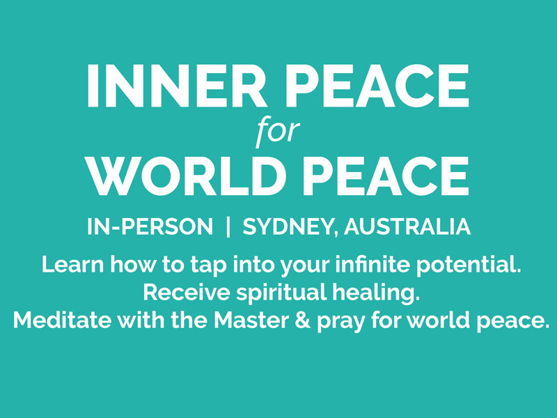 Inner Peace for World Peace Event, Sydney Australia